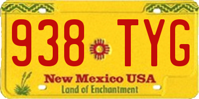 NM license plate 938TYG