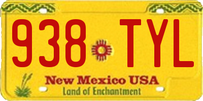 NM license plate 938TYL