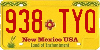NM license plate 938TYQ