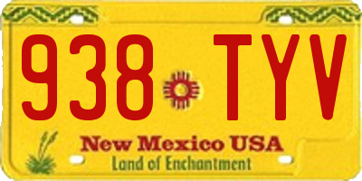 NM license plate 938TYV