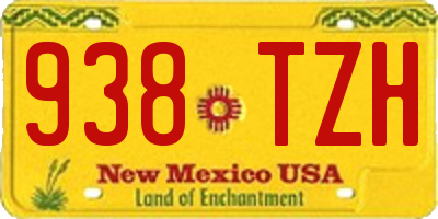 NM license plate 938TZH