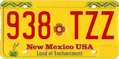 NM license plate 938TZZ