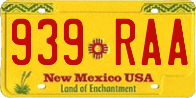 NM license plate 939RAA