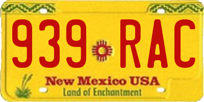 NM license plate 939RAC