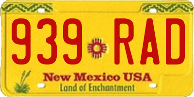 NM license plate 939RAD