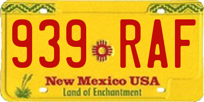 NM license plate 939RAF