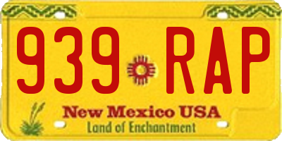 NM license plate 939RAP
