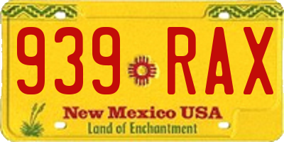 NM license plate 939RAX