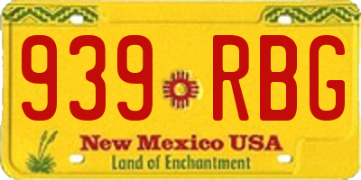 NM license plate 939RBG