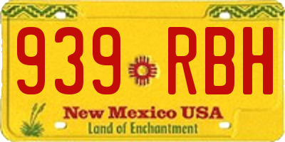NM license plate 939RBH