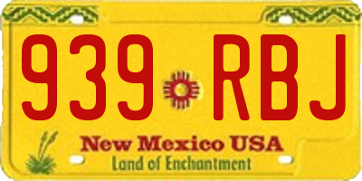 NM license plate 939RBJ