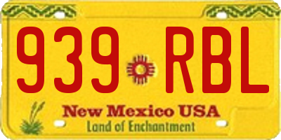 NM license plate 939RBL