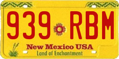 NM license plate 939RBM