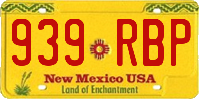 NM license plate 939RBP