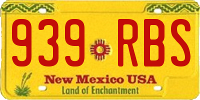 NM license plate 939RBS