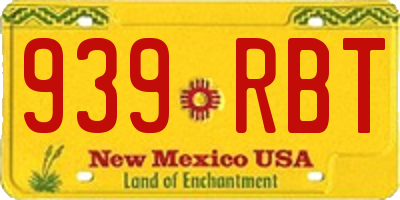 NM license plate 939RBT