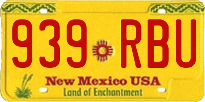 NM license plate 939RBU