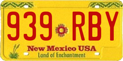 NM license plate 939RBY