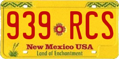 NM license plate 939RCS