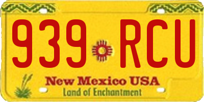 NM license plate 939RCU
