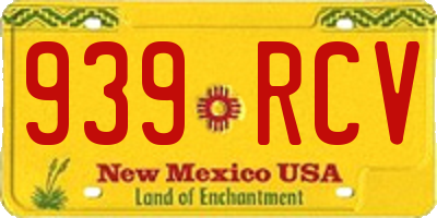 NM license plate 939RCV