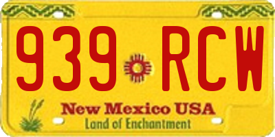 NM license plate 939RCW