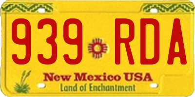 NM license plate 939RDA