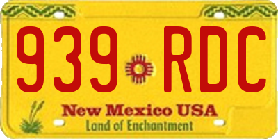 NM license plate 939RDC