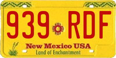 NM license plate 939RDF