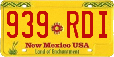 NM license plate 939RDI