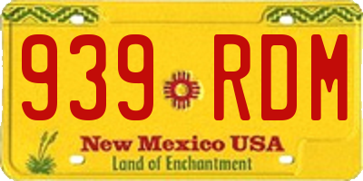NM license plate 939RDM