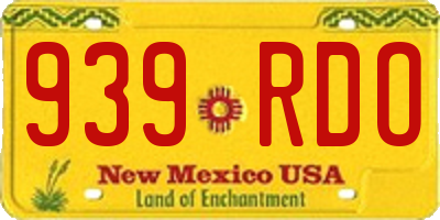 NM license plate 939RDO