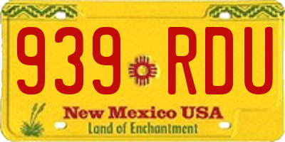 NM license plate 939RDU