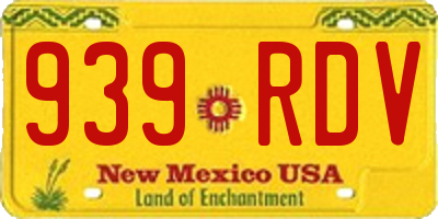 NM license plate 939RDV