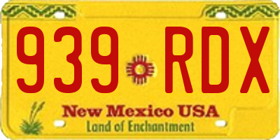NM license plate 939RDX