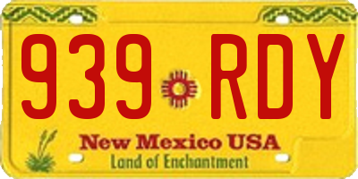 NM license plate 939RDY