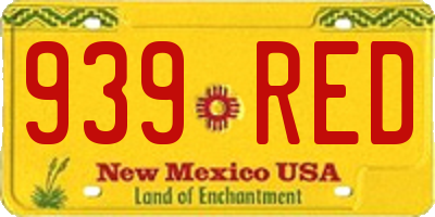 NM license plate 939RED