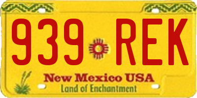 NM license plate 939REK