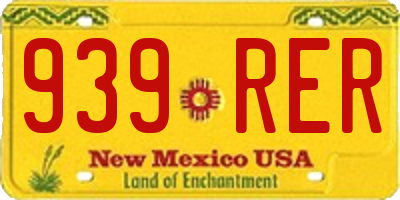 NM license plate 939RER