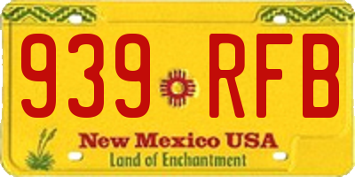 NM license plate 939RFB