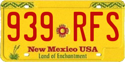 NM license plate 939RFS