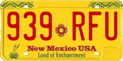 NM license plate 939RFU