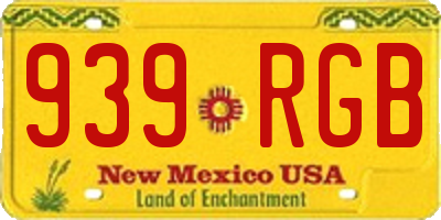 NM license plate 939RGB