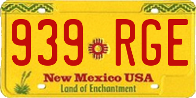 NM license plate 939RGE