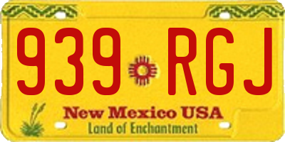 NM license plate 939RGJ