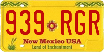 NM license plate 939RGR