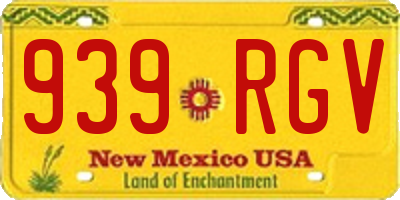 NM license plate 939RGV