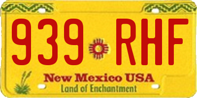 NM license plate 939RHF