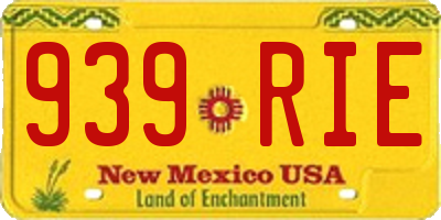 NM license plate 939RIE