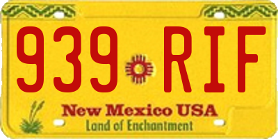 NM license plate 939RIF